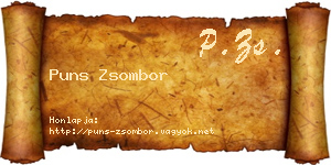 Puns Zsombor névjegykártya