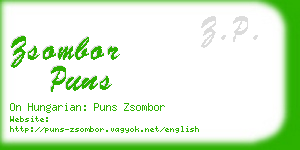 zsombor puns business card